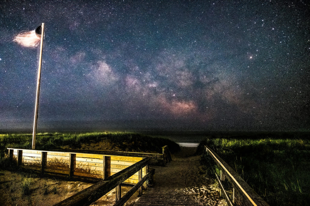 Milky Way over Dune Beach and Old Glory