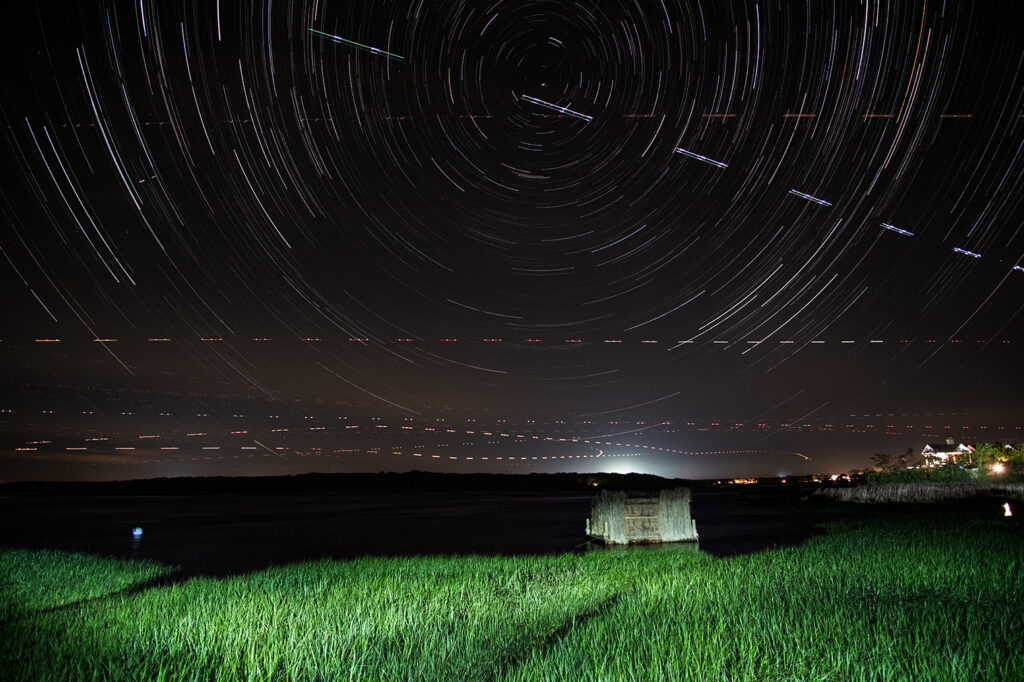 Star Trails Over Duck Blind