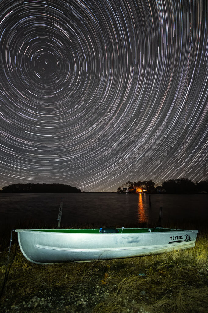 Star Trails Over Clam Island