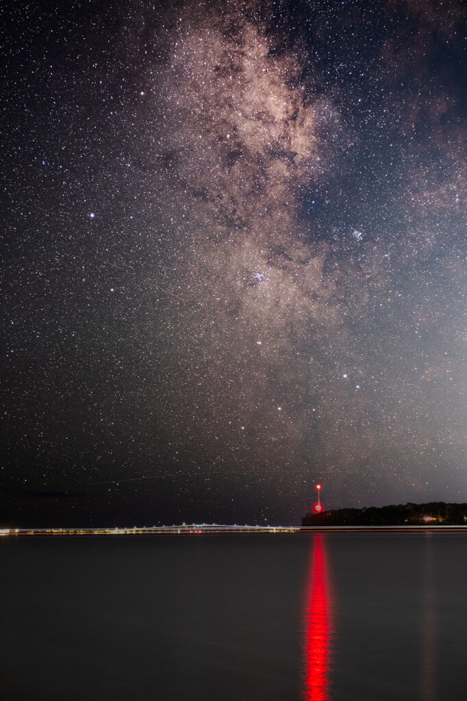 The Milky Way over the Ponquogue Bridge